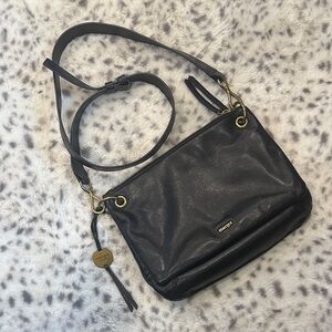Margot Brand Black Leather Crossbody Bag